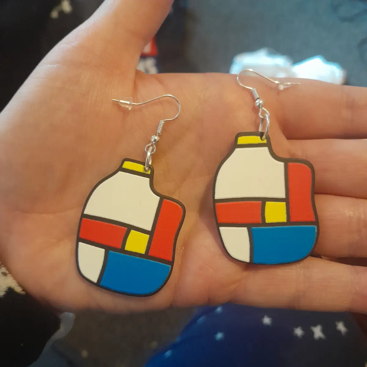 Silver hook retro earrings