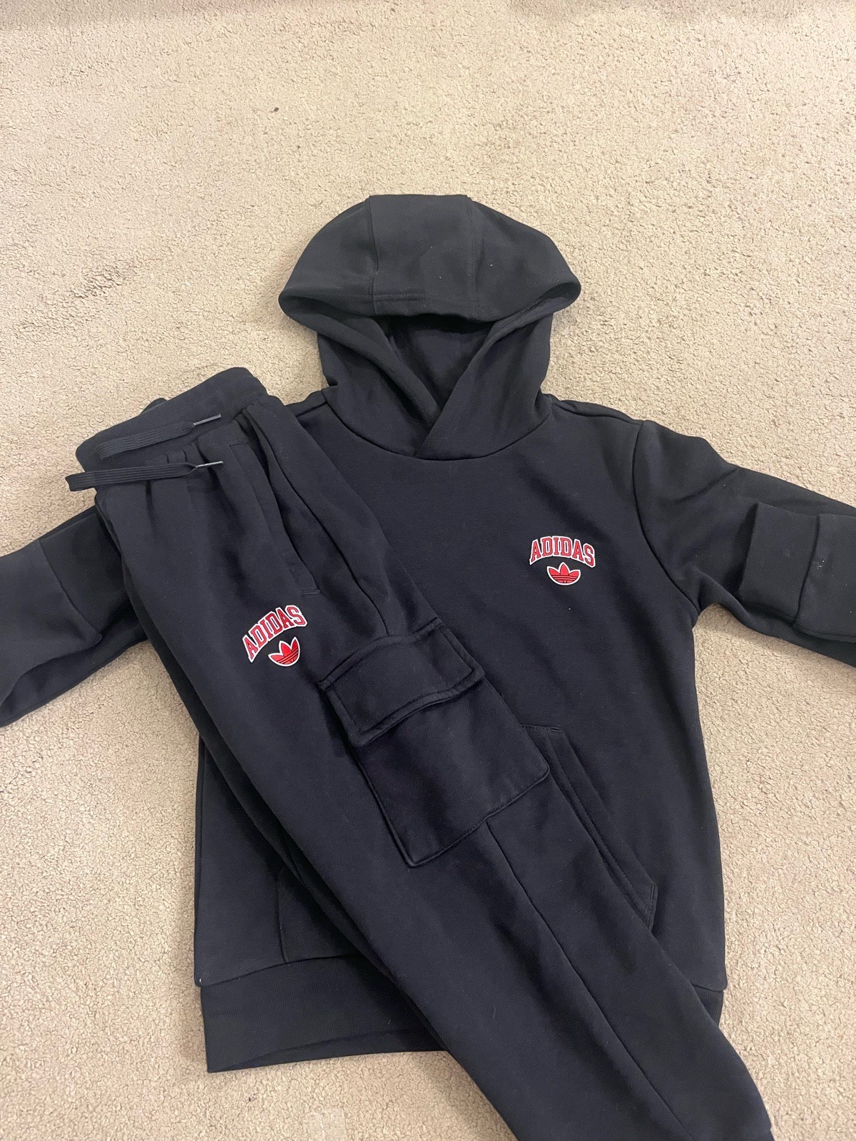 Kids Boys Adidas 2pc Black Tracksuit 6-7Years
