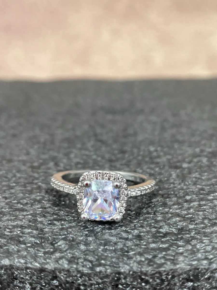 Brand new in box sterling silver, cubic zirconia ring size 19mm