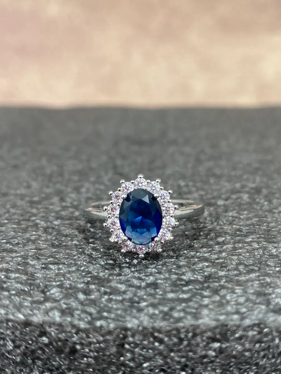 Silver Plated Sparkling Ring Ring Diameter - 19 mm