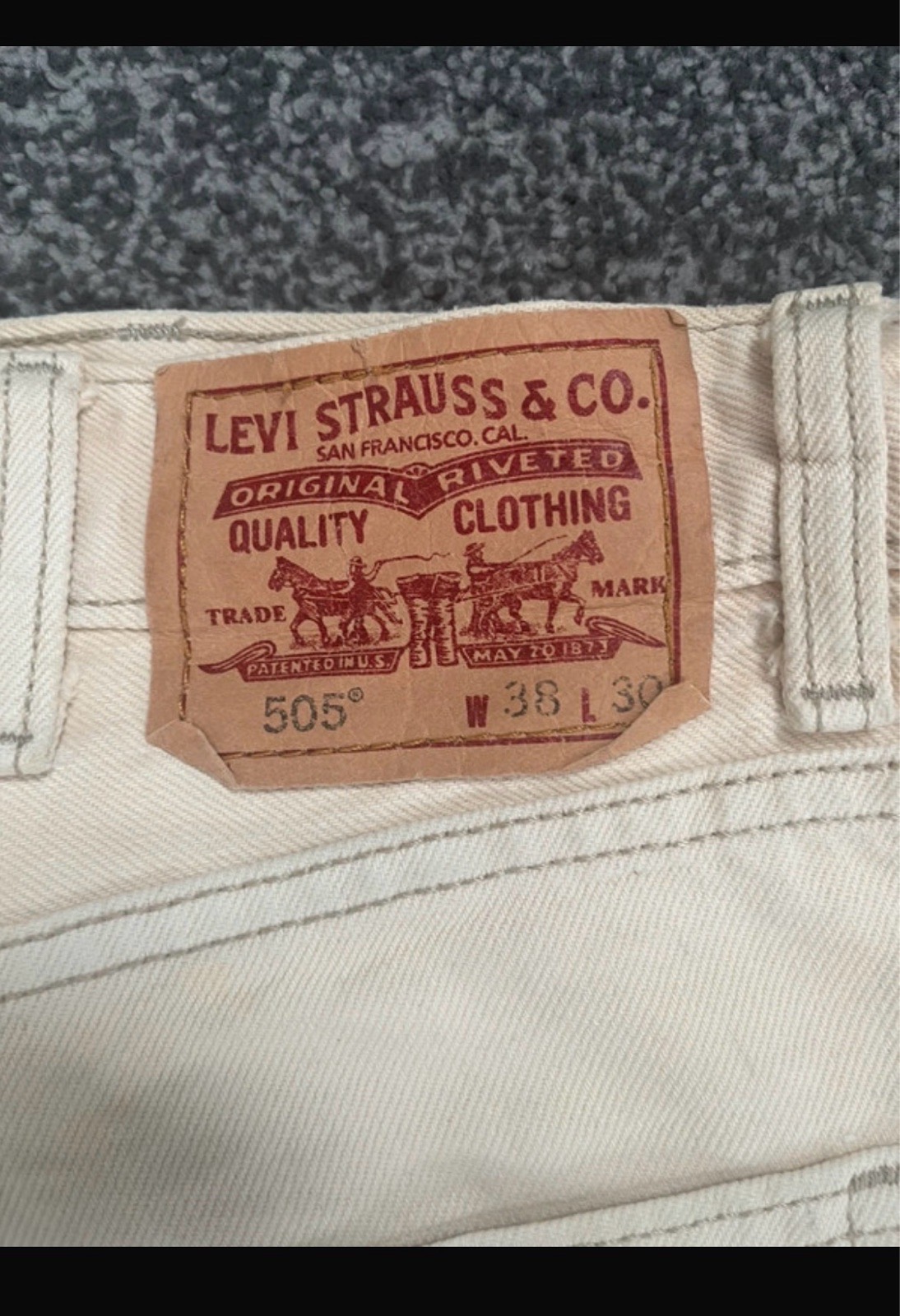 Levi's 505 Men's Regular Fit Straight Beige Denim Jeans W38 L30
