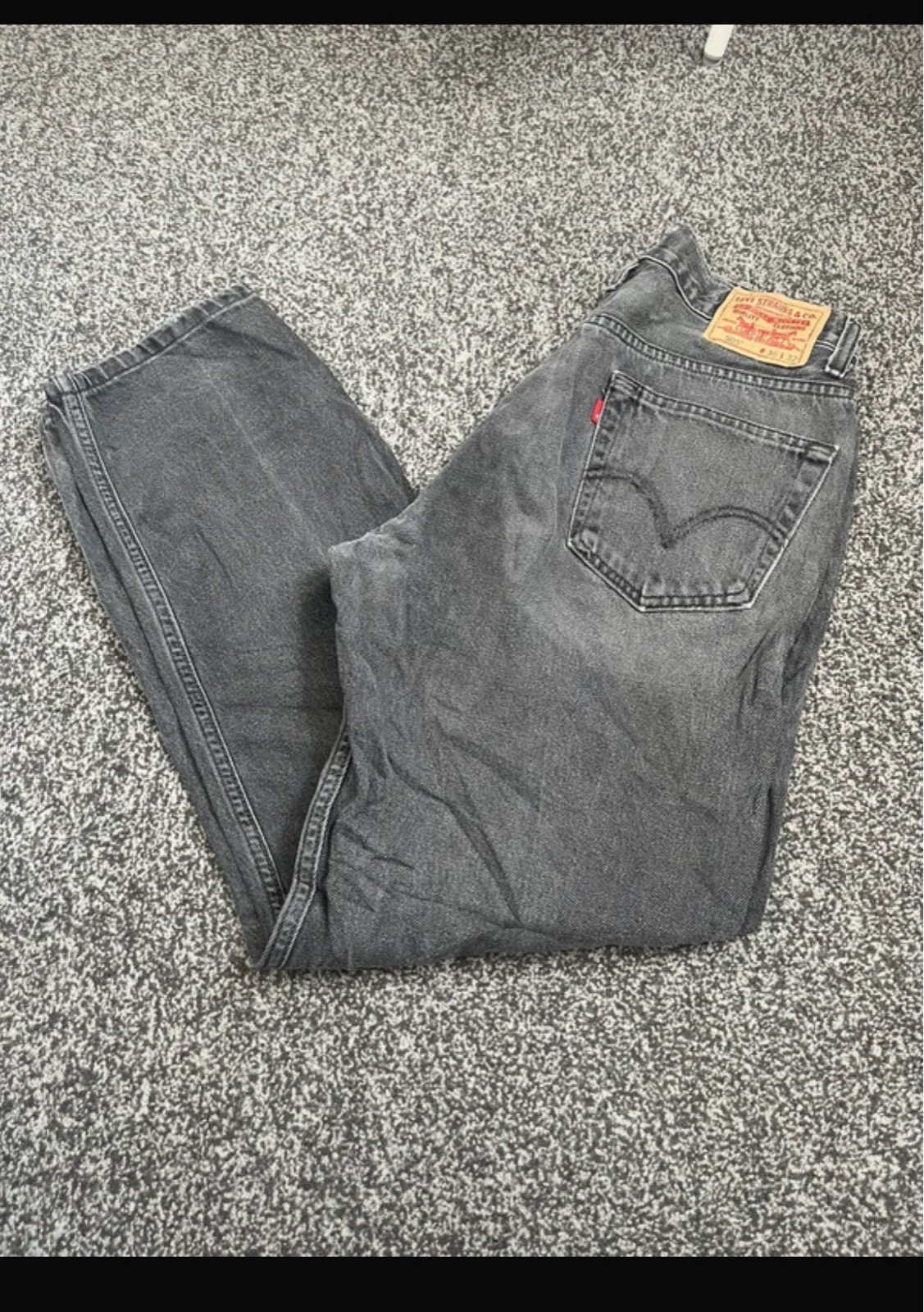 Levi's 505 Men's Regular Fit Straight Charcoal Wash Grey Denim Jeans W36 L32