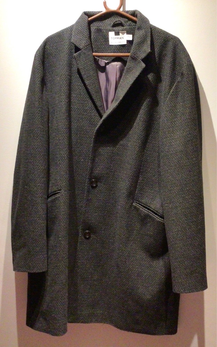 Man’s Topman Lined Wool Blend Overcoat XXL. Unworn
