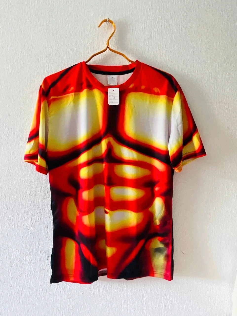 Bnwot Men's Muscle workout T-shirt M Orange Gym Sports Cycling