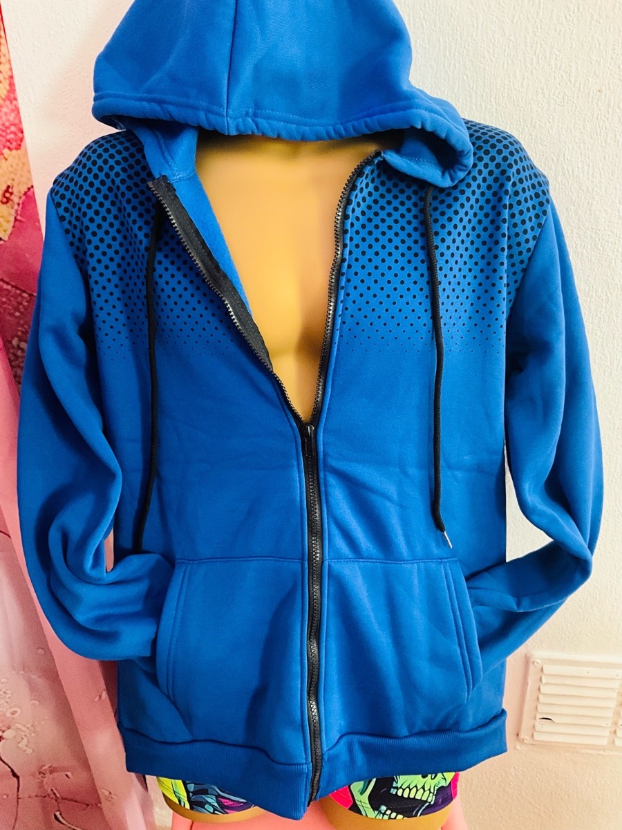 Blue Trendy Hoodie M Discounted