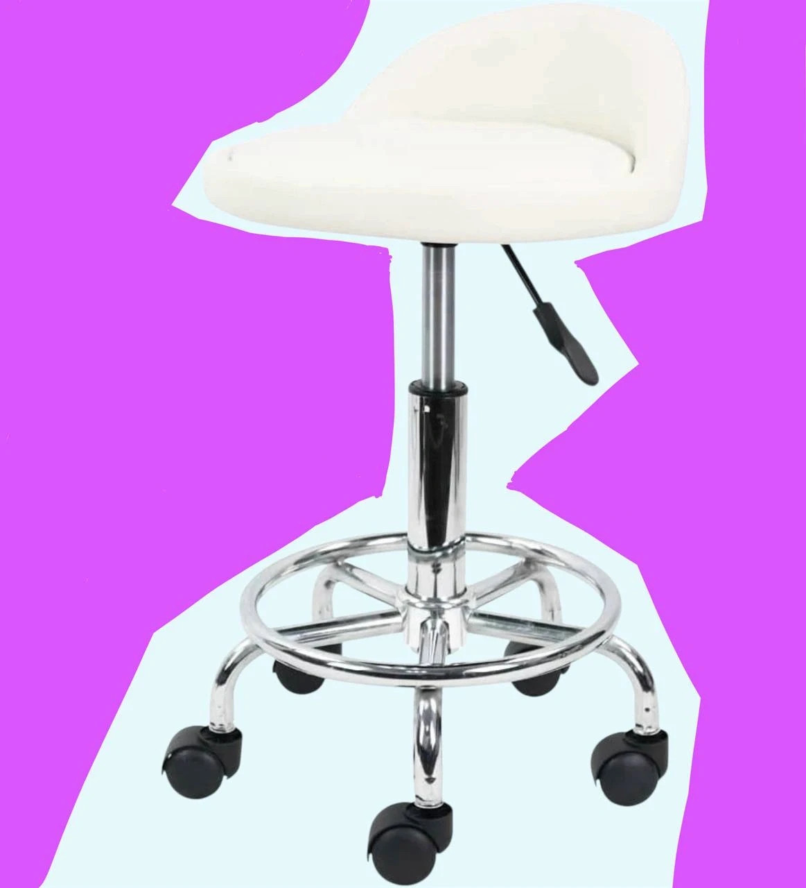 White chair with wheels