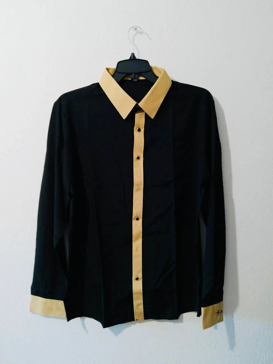 Bnwot Men's Long Sleeve Shirt M Black Beige Classic