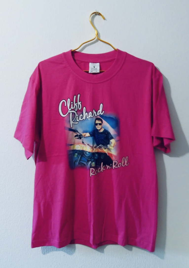 Bnwot Men’s Cliff Richard Pink Rock'n'Roll Cotton T-Shirt M All Seasons Outwear Indoors Outdoors