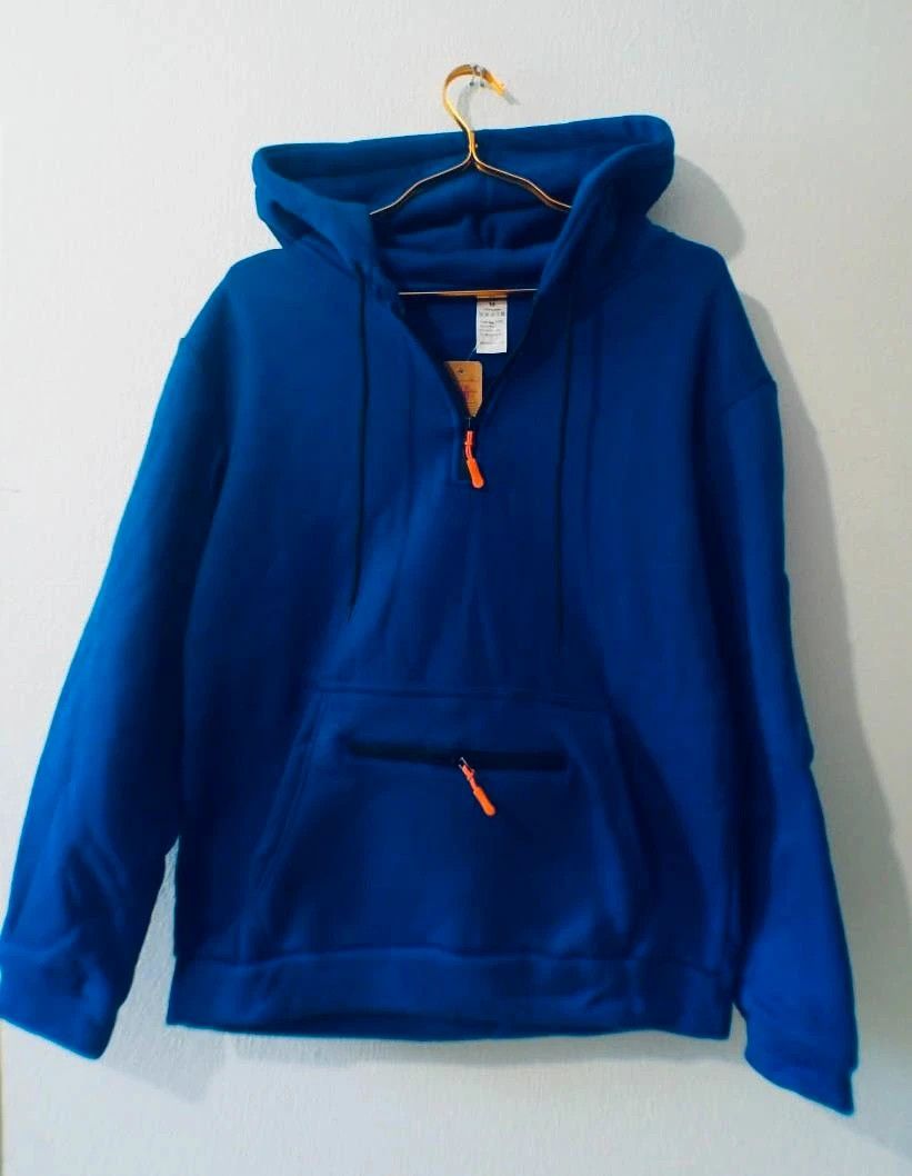 Bnwt Men's M Hoodie Blue Zipper Autumn Like Cotton All seasons