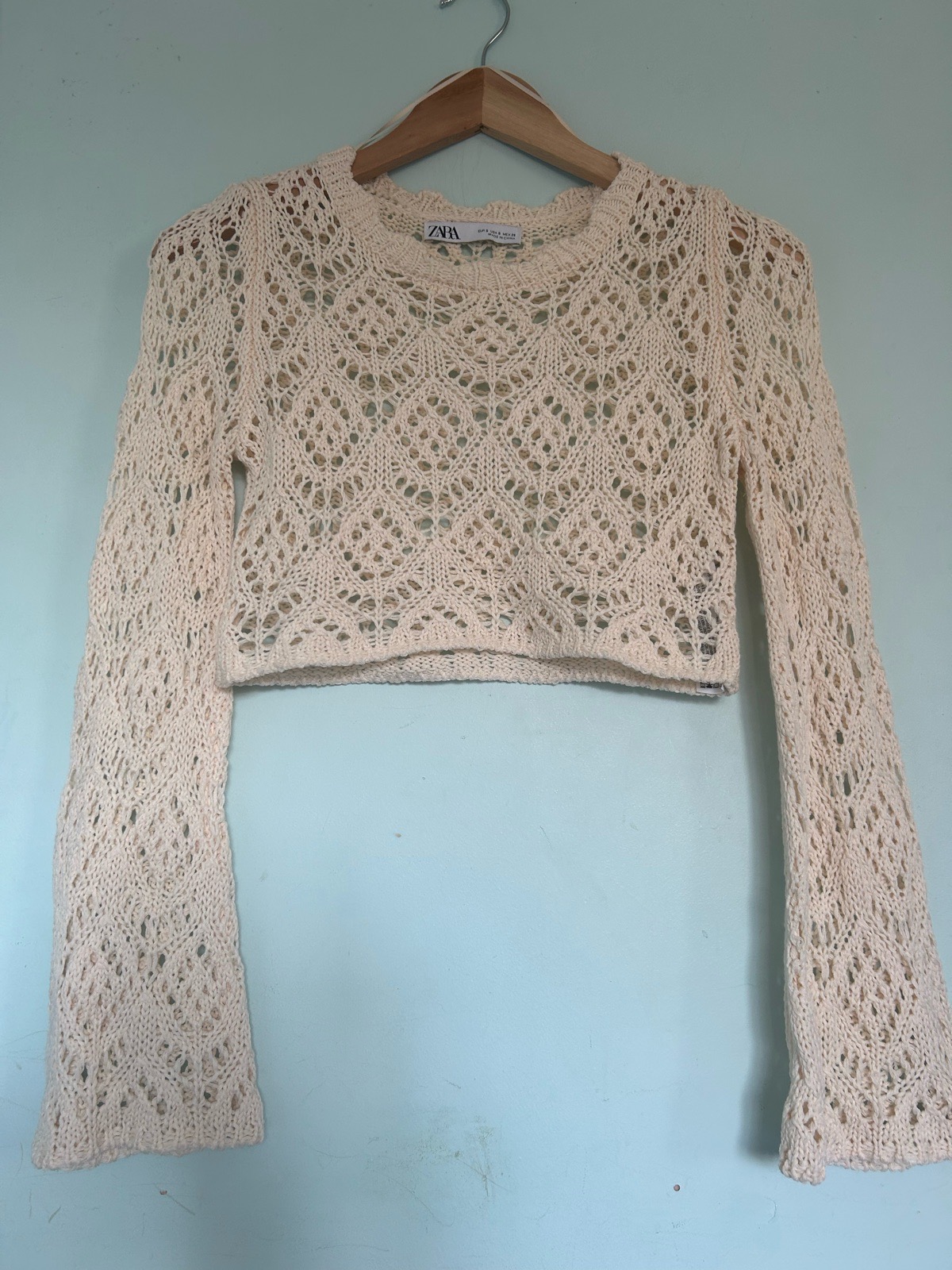 Zara crochet bell sleeved top
