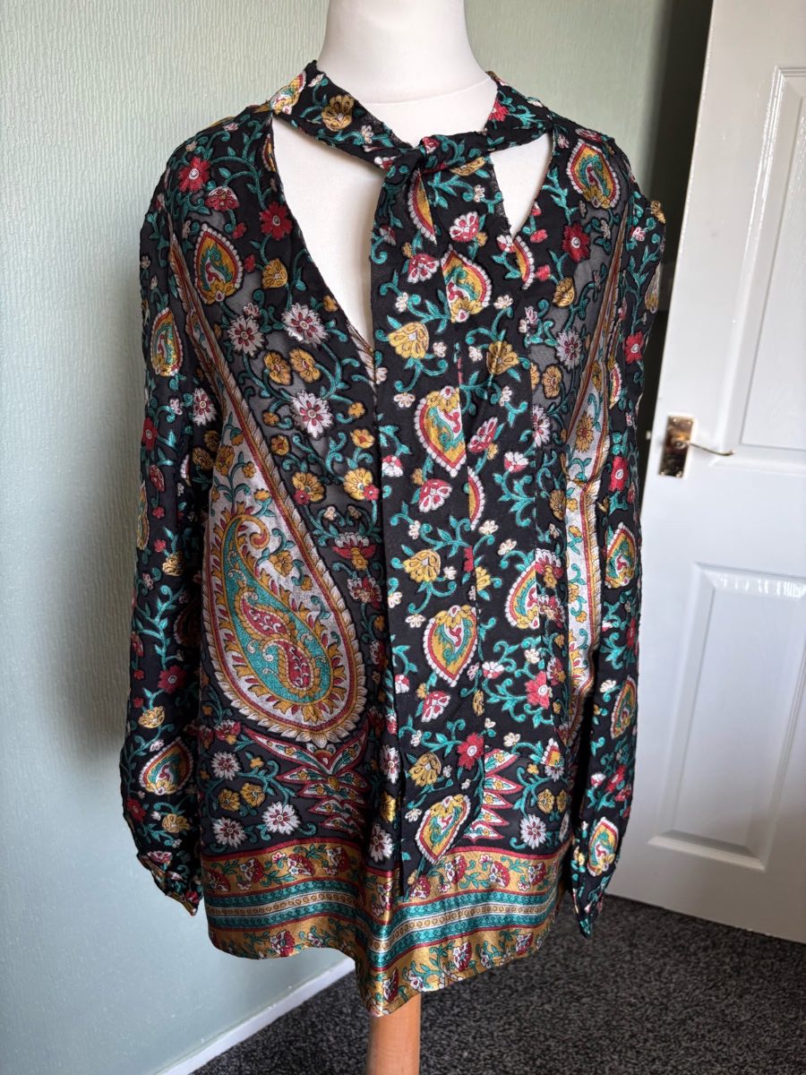River island top with neck tie size 12