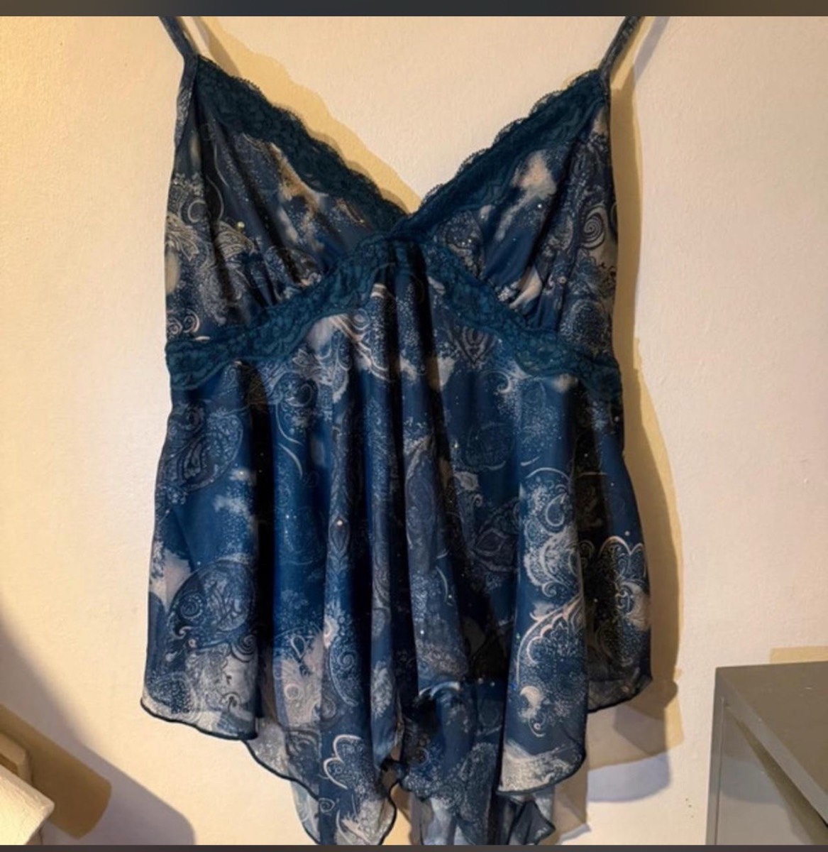 Blue paisley printed top