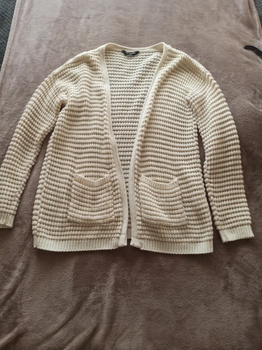 Ladies cream and gold cardigan