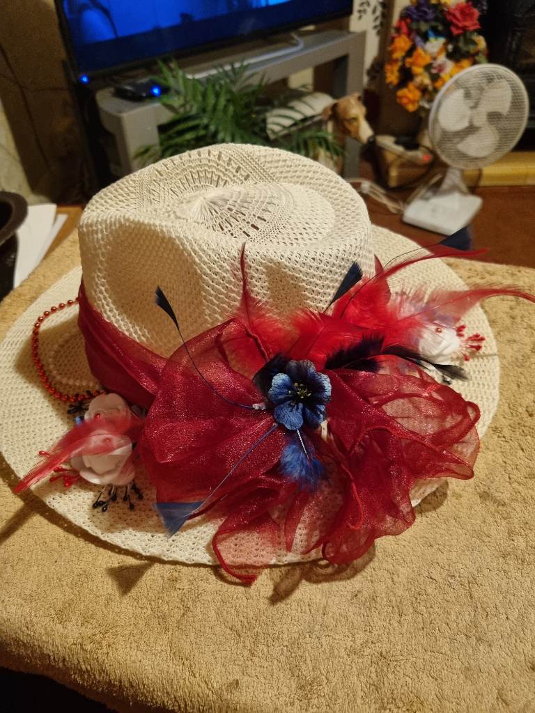Ladies hats new red white blue