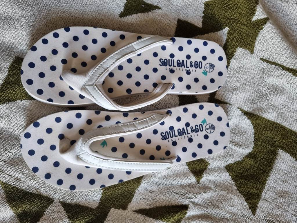 Three pairs of flip flops