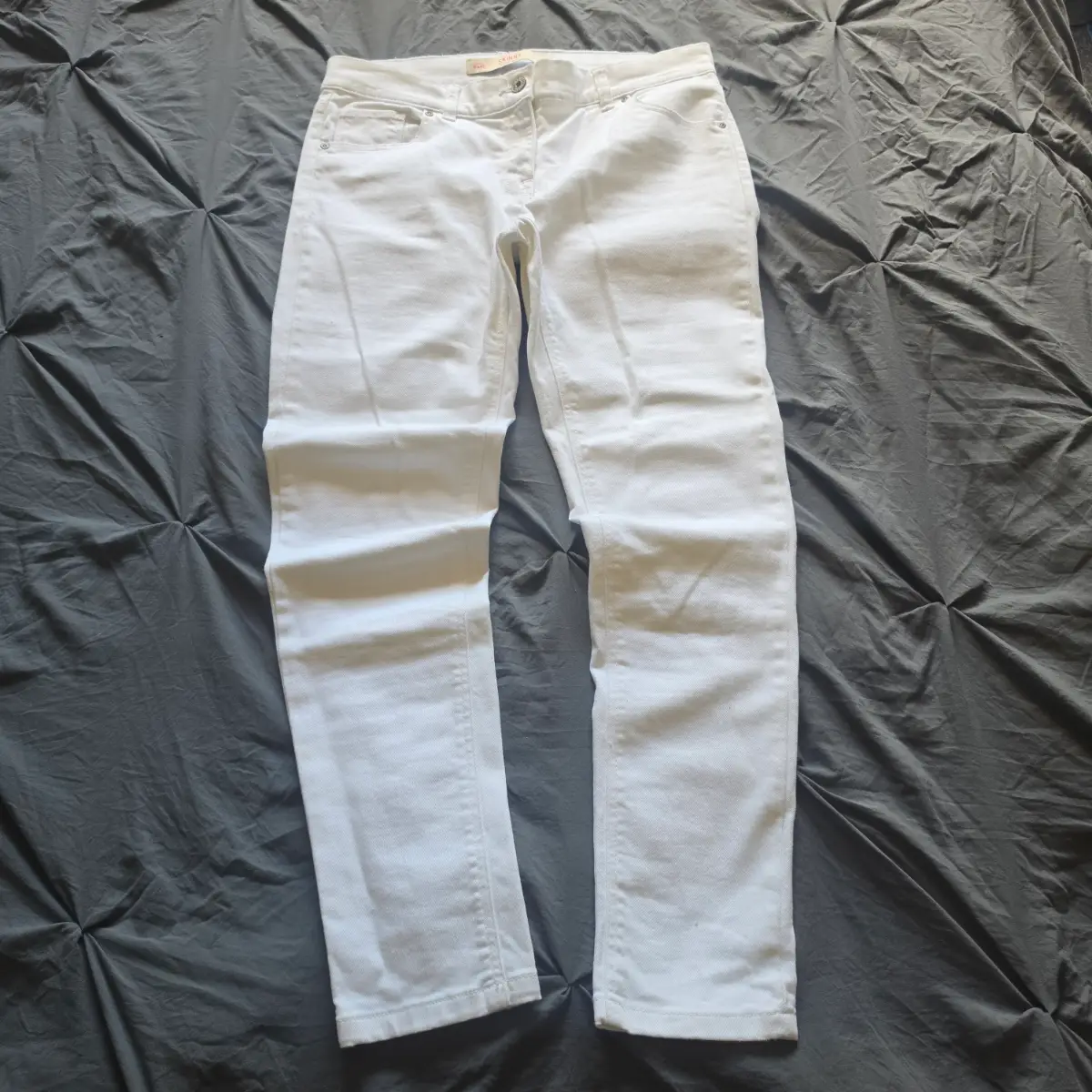 Next Skinny White Jeans Womens UK 12R Skinny Stretch Denim Trousers White