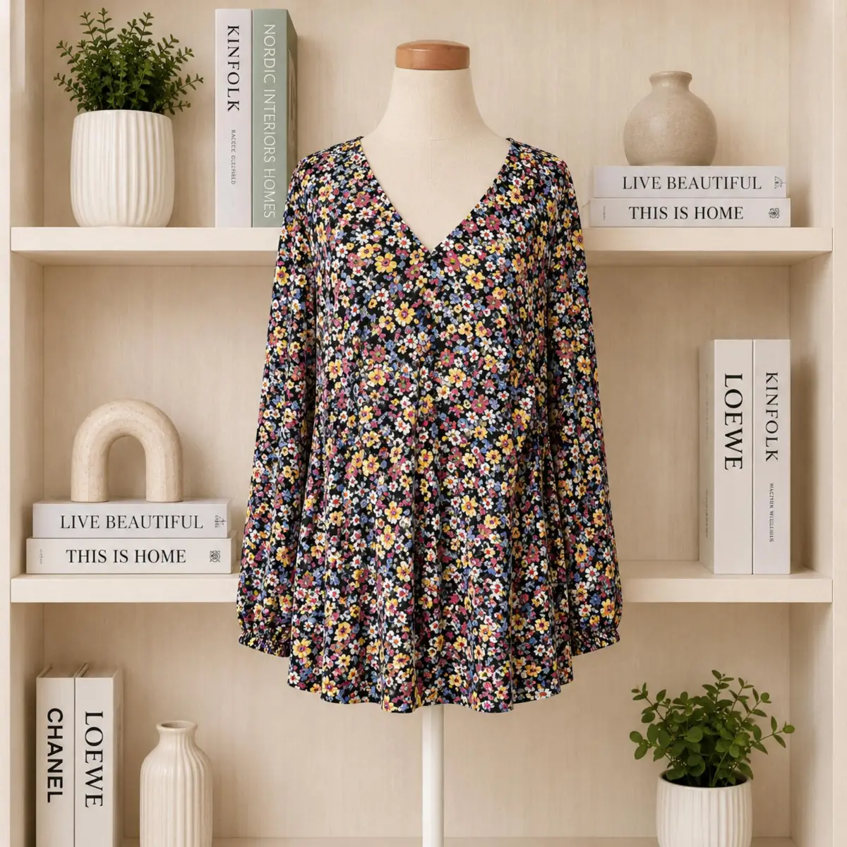 Marks & Spencer Floral Print Top UK 12 Floaty Lightweight Casual Boho Blouse