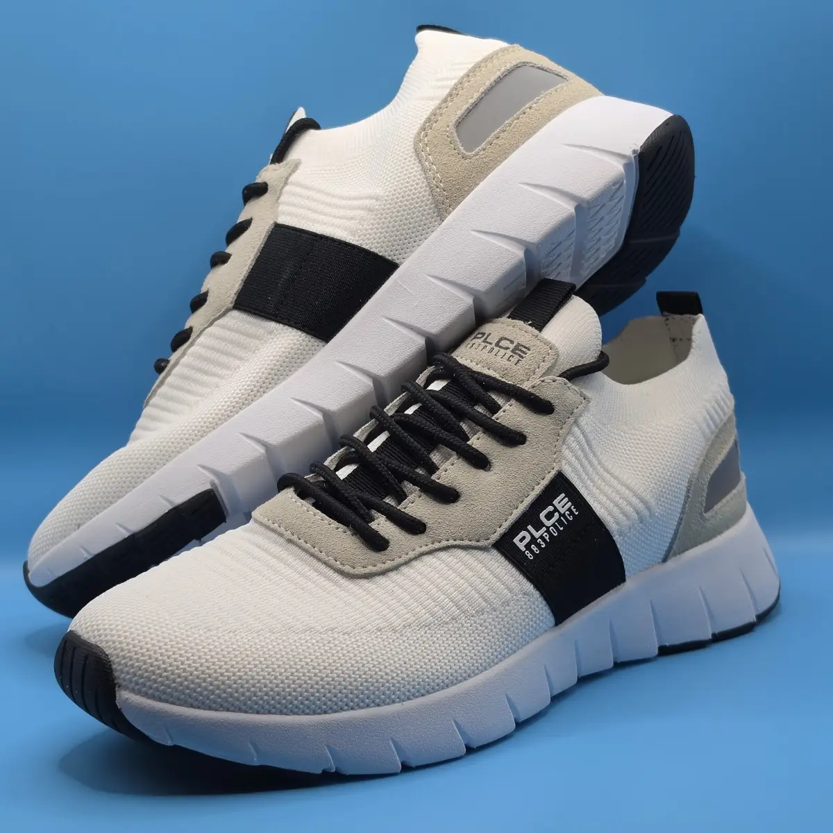 883 Police Mens Joris Trainers White/Black883 Uk Size 7 (With Box)