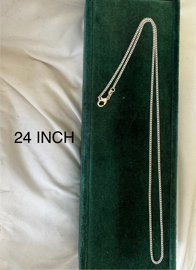 24 inch silver curb chain