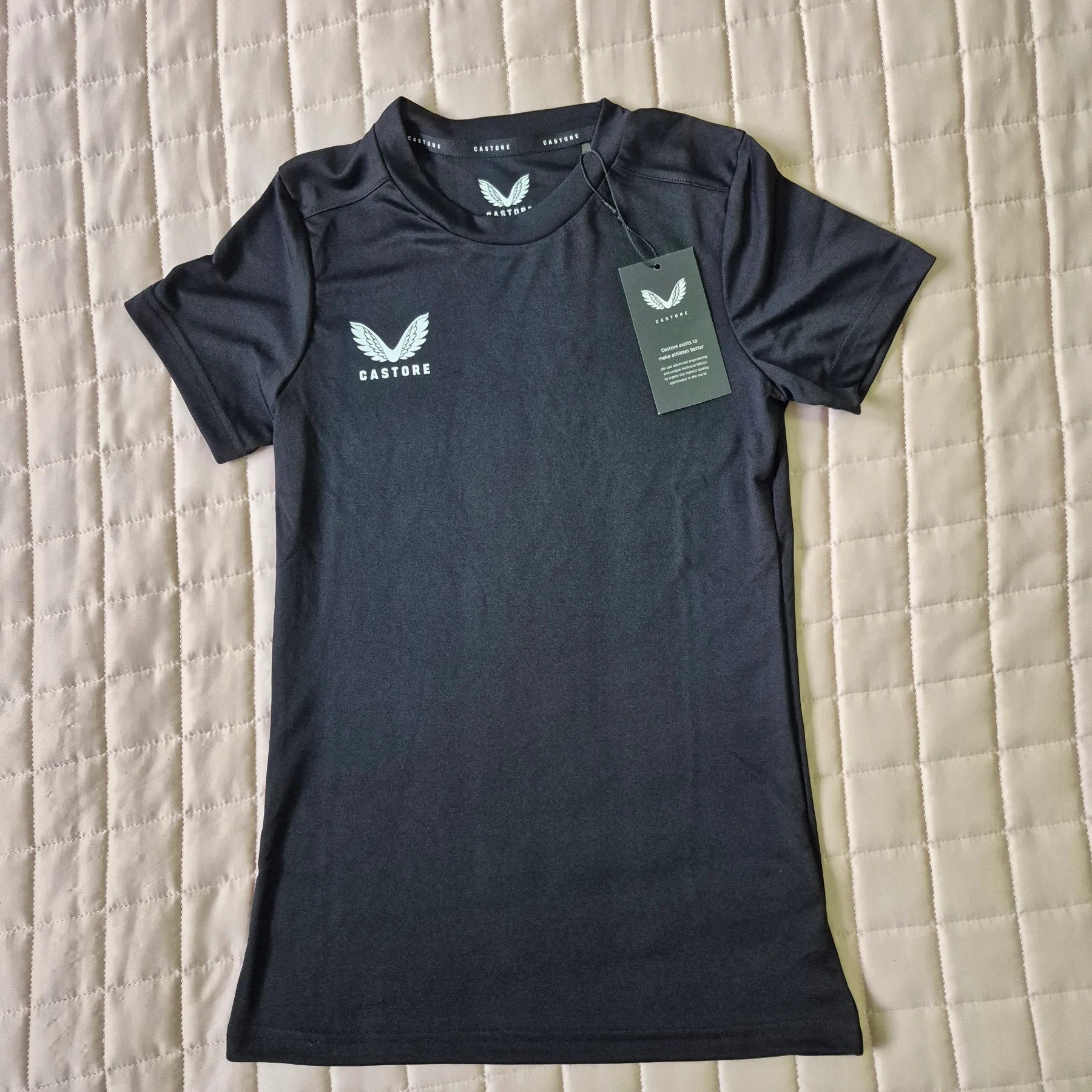Women's Castore Training Top Black Short Sleeve - Size 6 BNWT