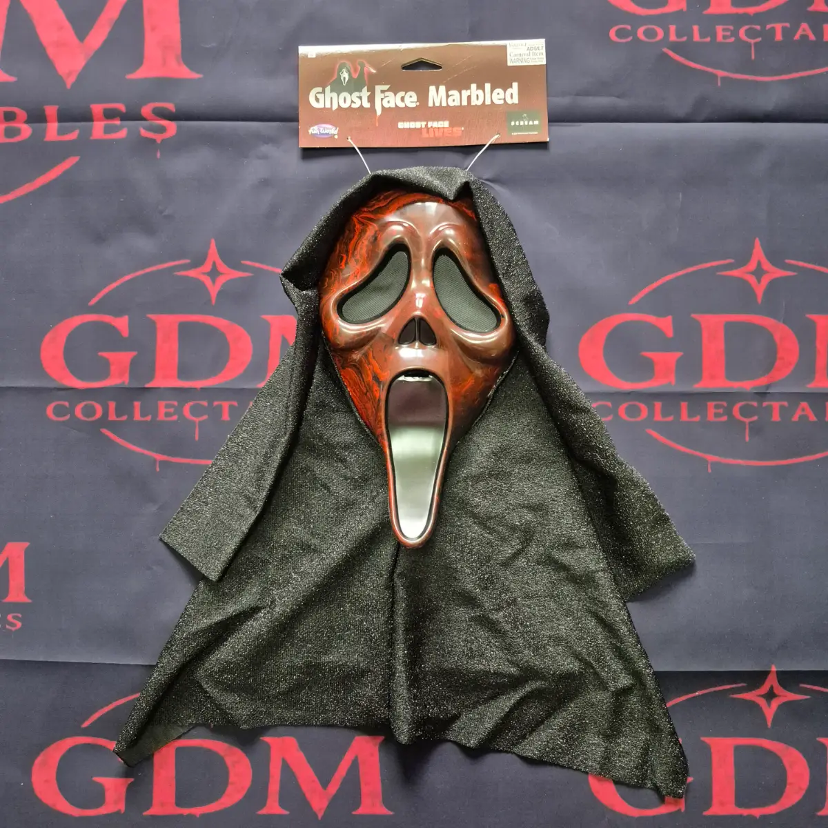 Official Ghost Face Marbled Scream Mask - Red