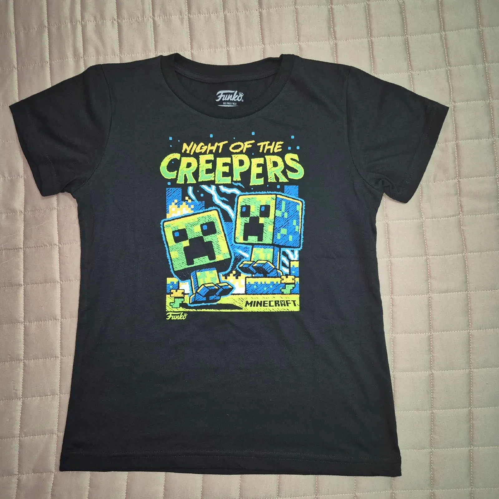 Minecraft Night Of The Creepers Funko Tshirt Kids Size Medium New Without tags.