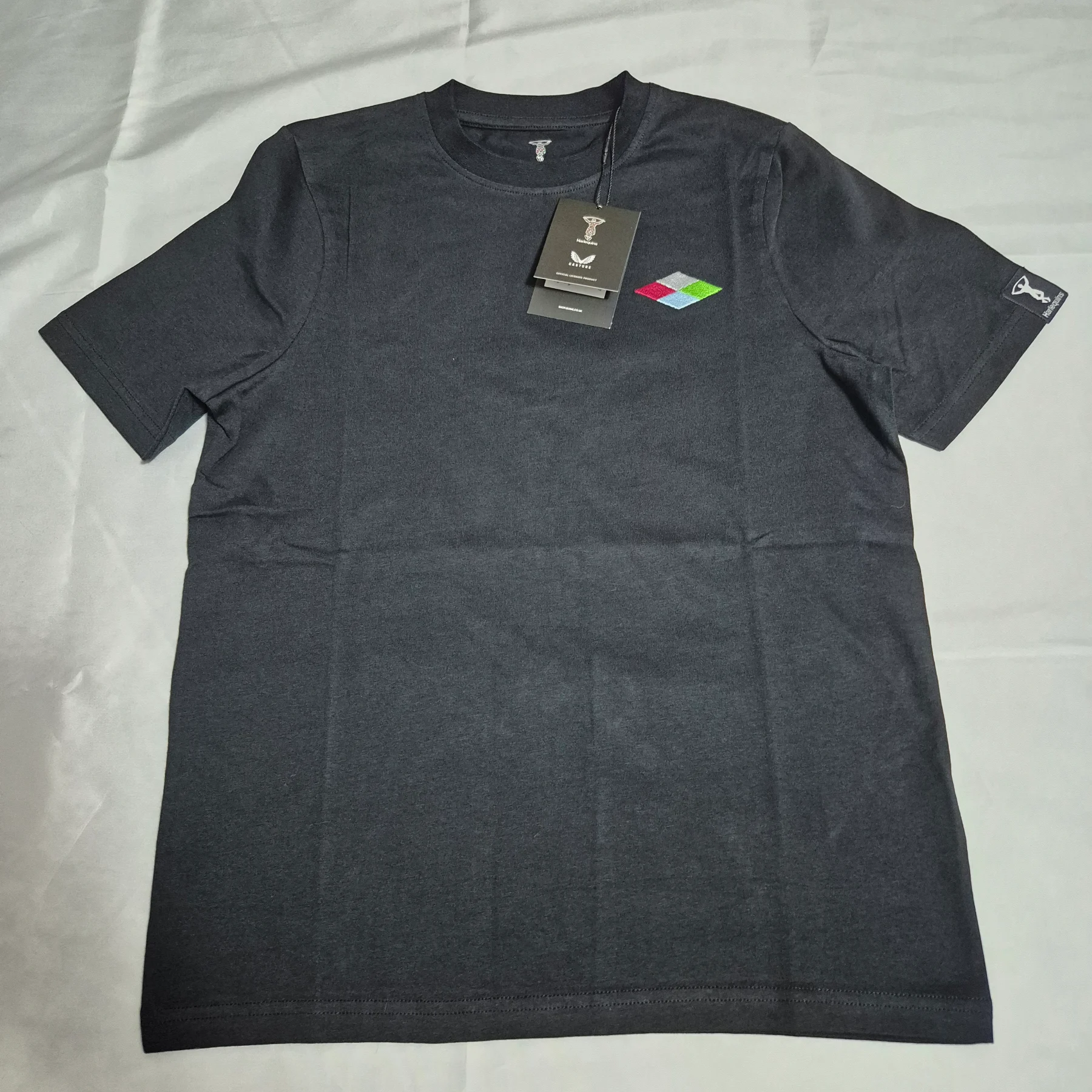 Harlequins Rugby T-shirt Castore Black Size Junior Large Brand New