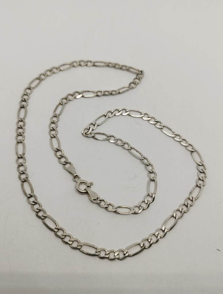 Silver 925 hallmarked slim Figaro chain necklace