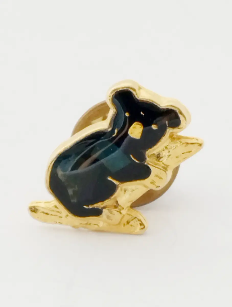 Gold tone & enamel Koala pin brooch