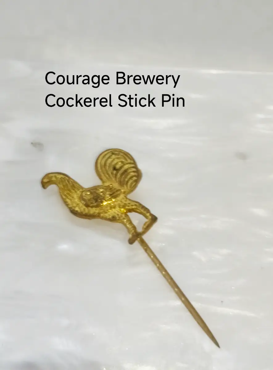 Courage Brewery Cockerel gold tone stick tie pin