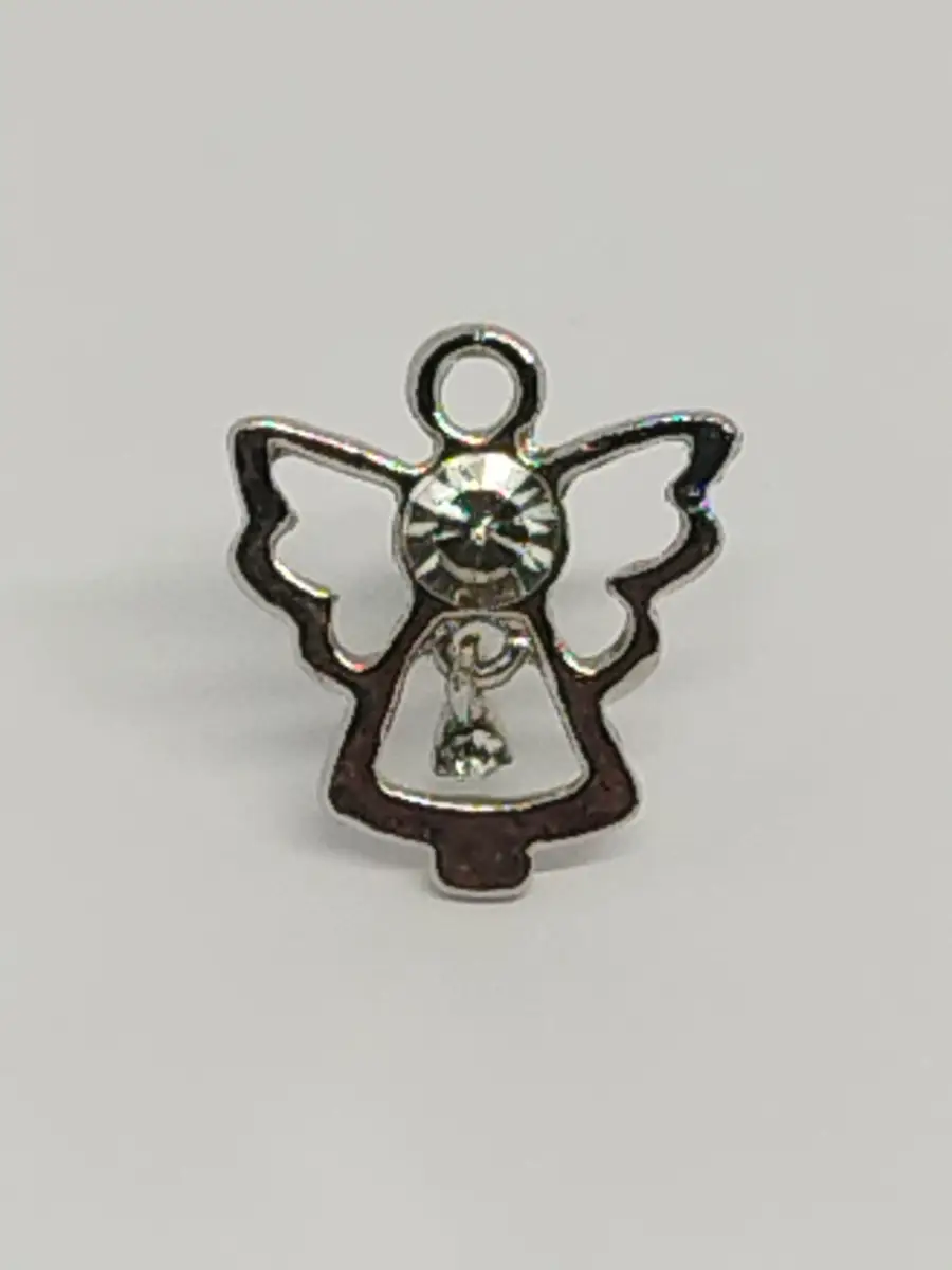 Silver tone with gem Angel pin brooch
