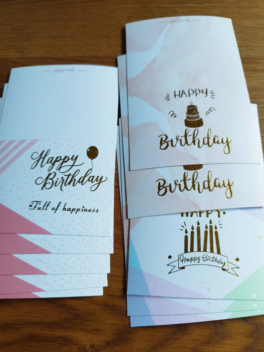 Pack of 10 mini birthday cards tags