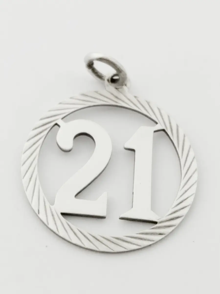 Silver Hallmarked age 21 round pendant