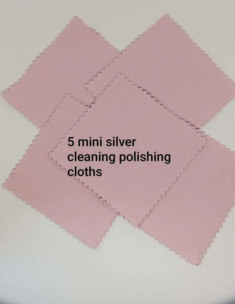5 mini silver polishing cleaning cloths