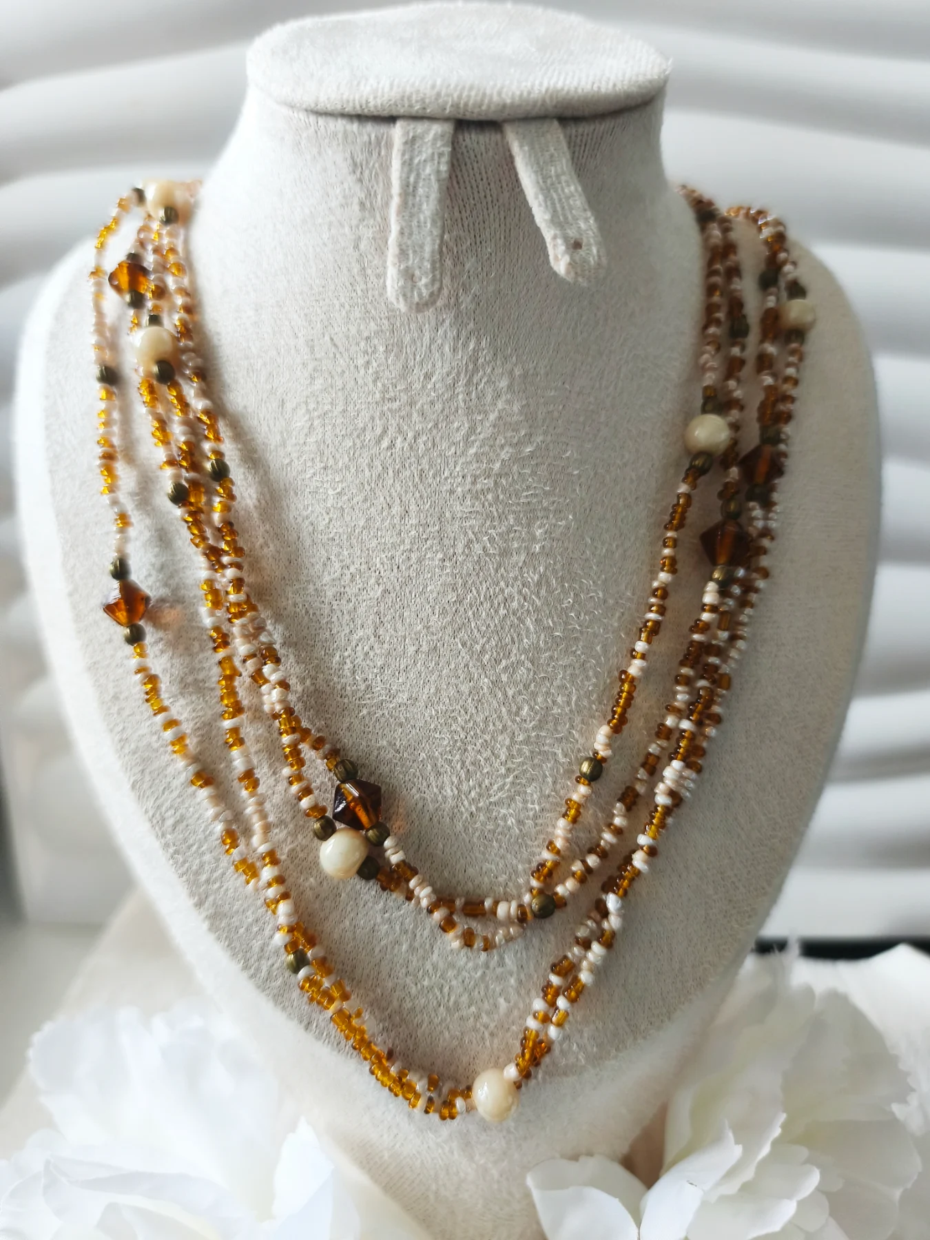Costume double strand beaded necklace