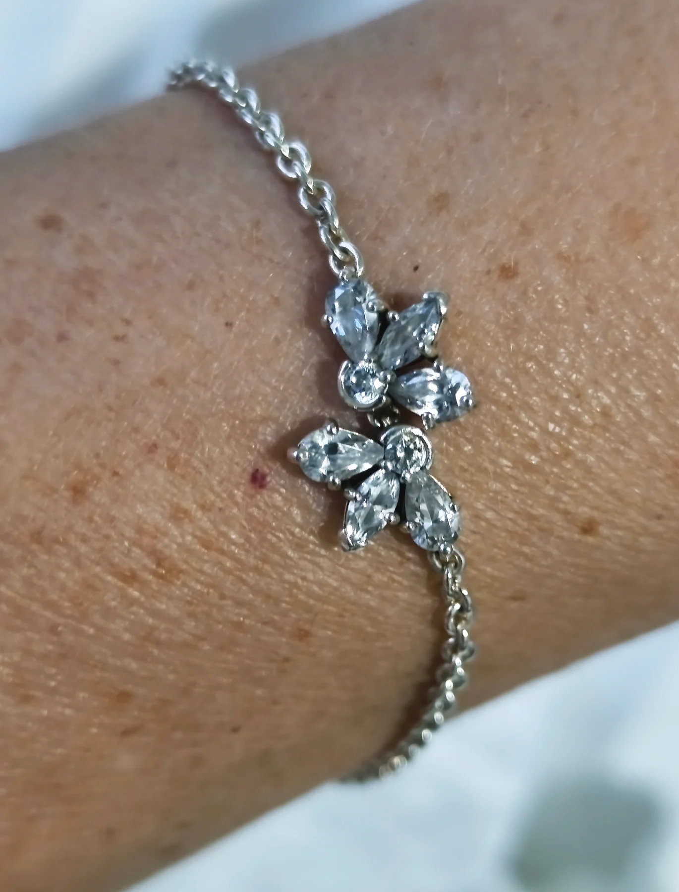 Genuine Pandora Sparkling Silver 925 ALE Herbarium Cluster Chain Bracelet 18cm