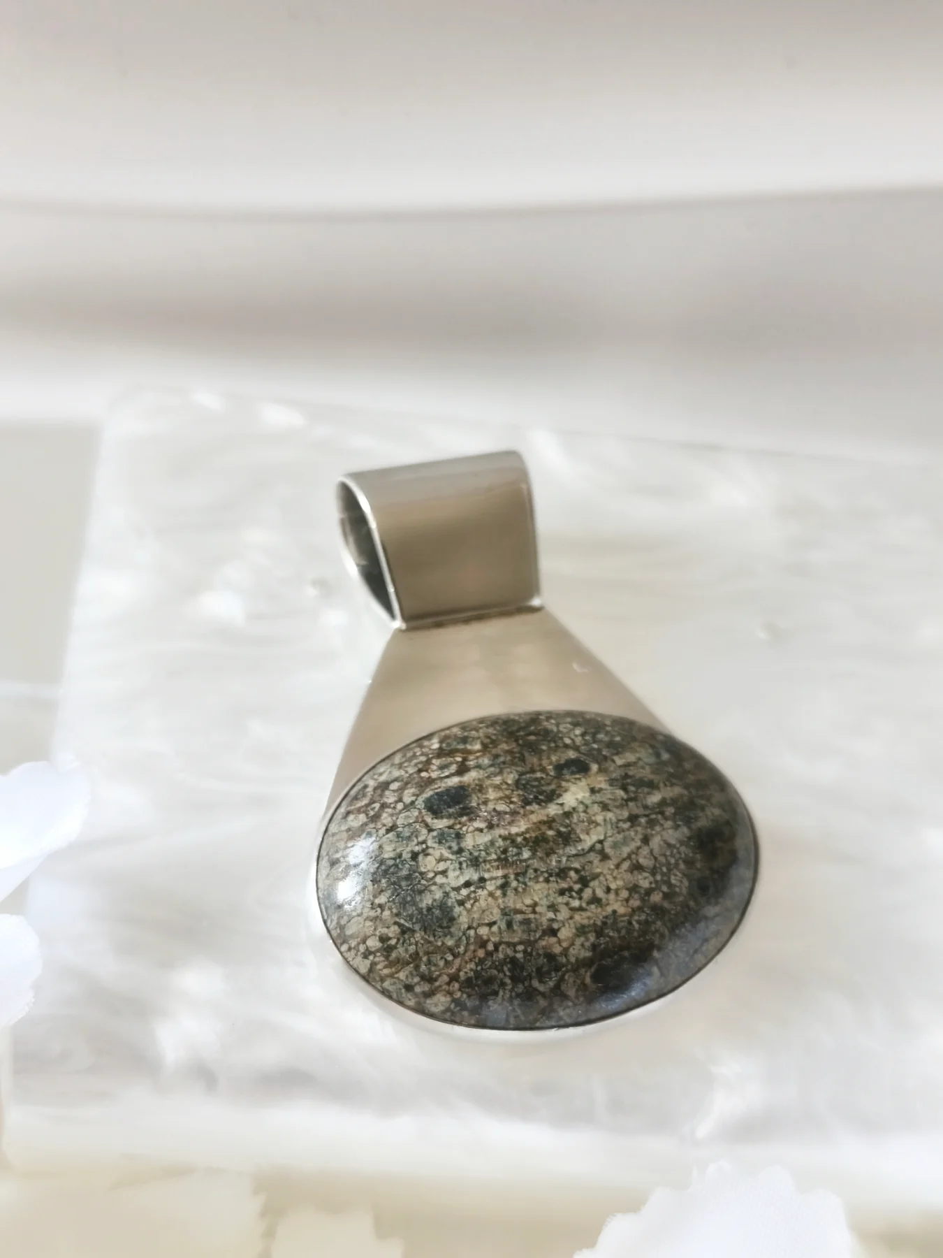 Dominique Dinouart Mexican silver 925 Turritella agate Pendant