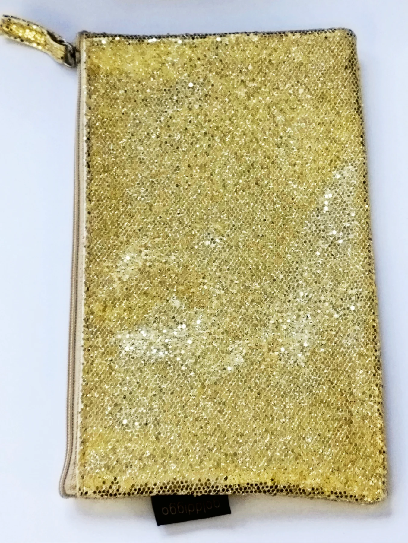 Golddigga make up or toiletries bag Shimmery gold colour