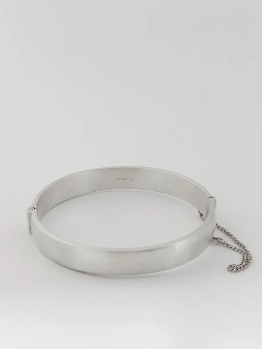 Vintage sterling silver hallmarked Excalibur 1/2 etched bangle bracelet
