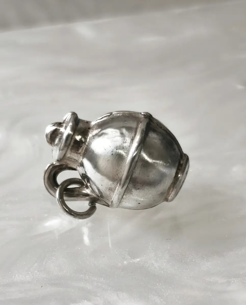 Real silver bottle genie urn bracelet charm