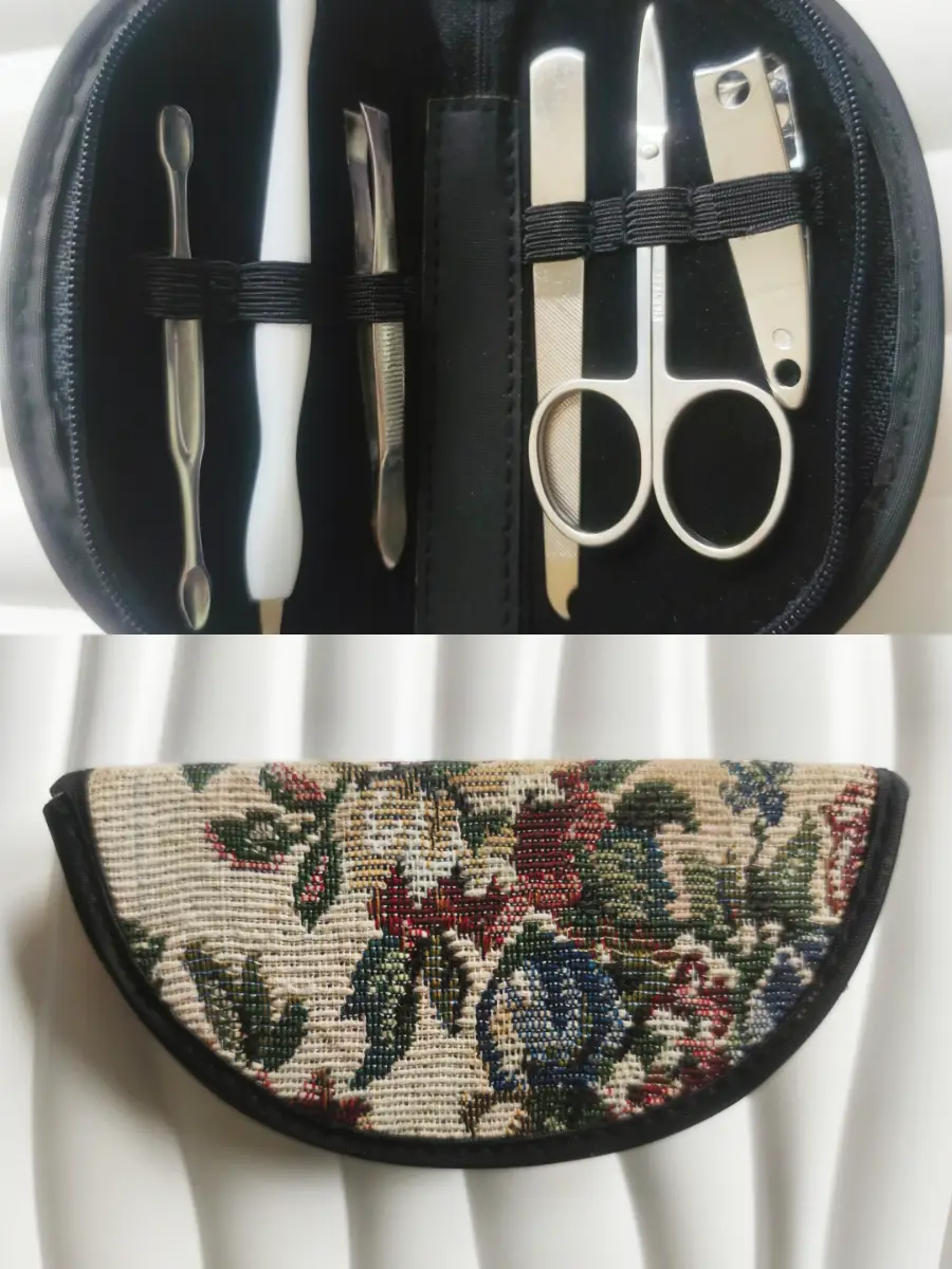 Embroidered case manicure set