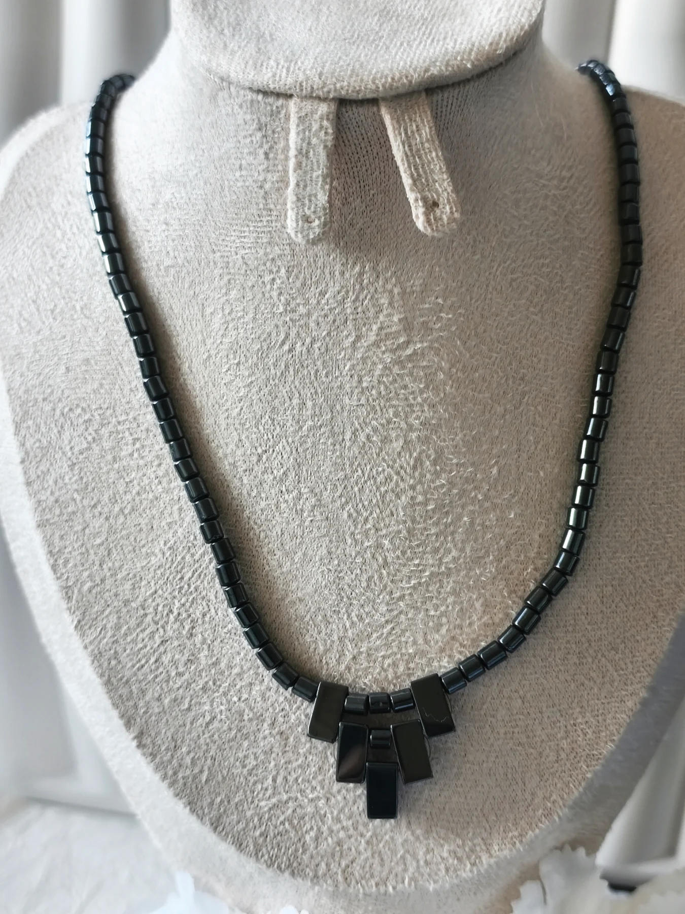 Haematite beaded necklace