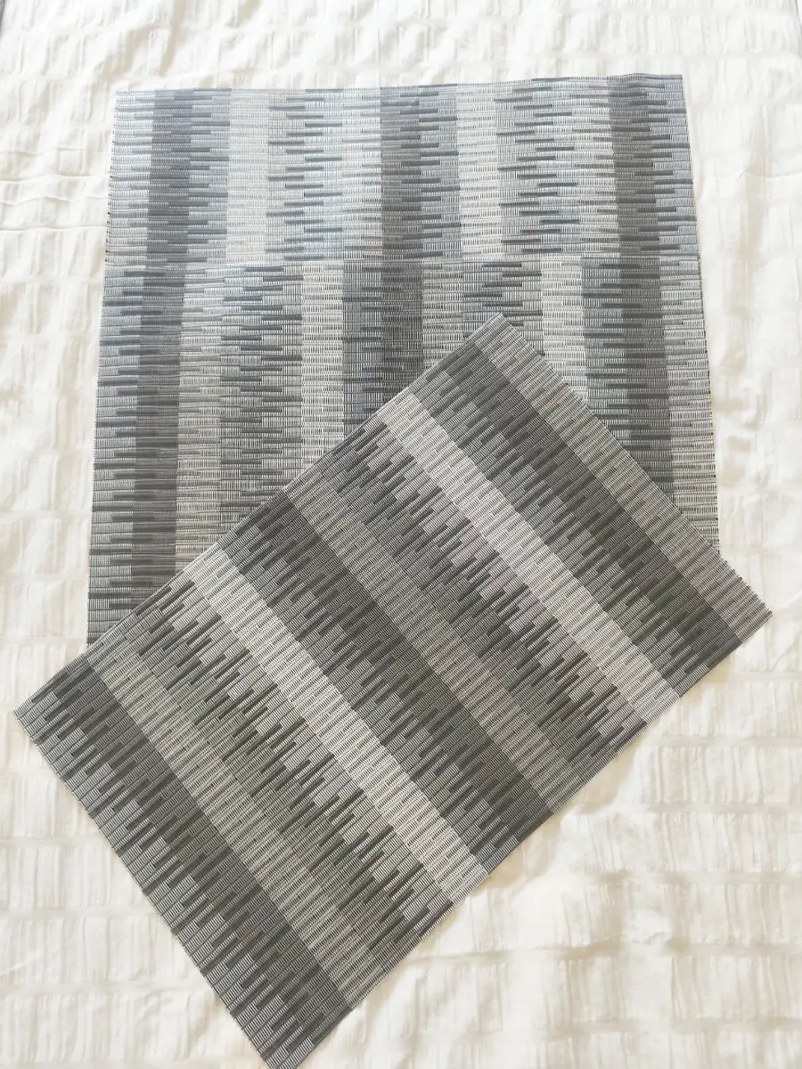 3 silver grey vinyl woven placemats