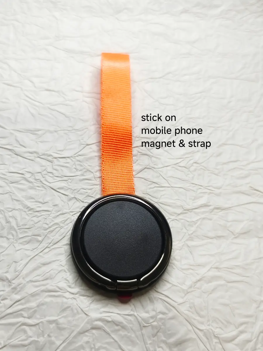 Mobile phone stick on combined magnet & strap