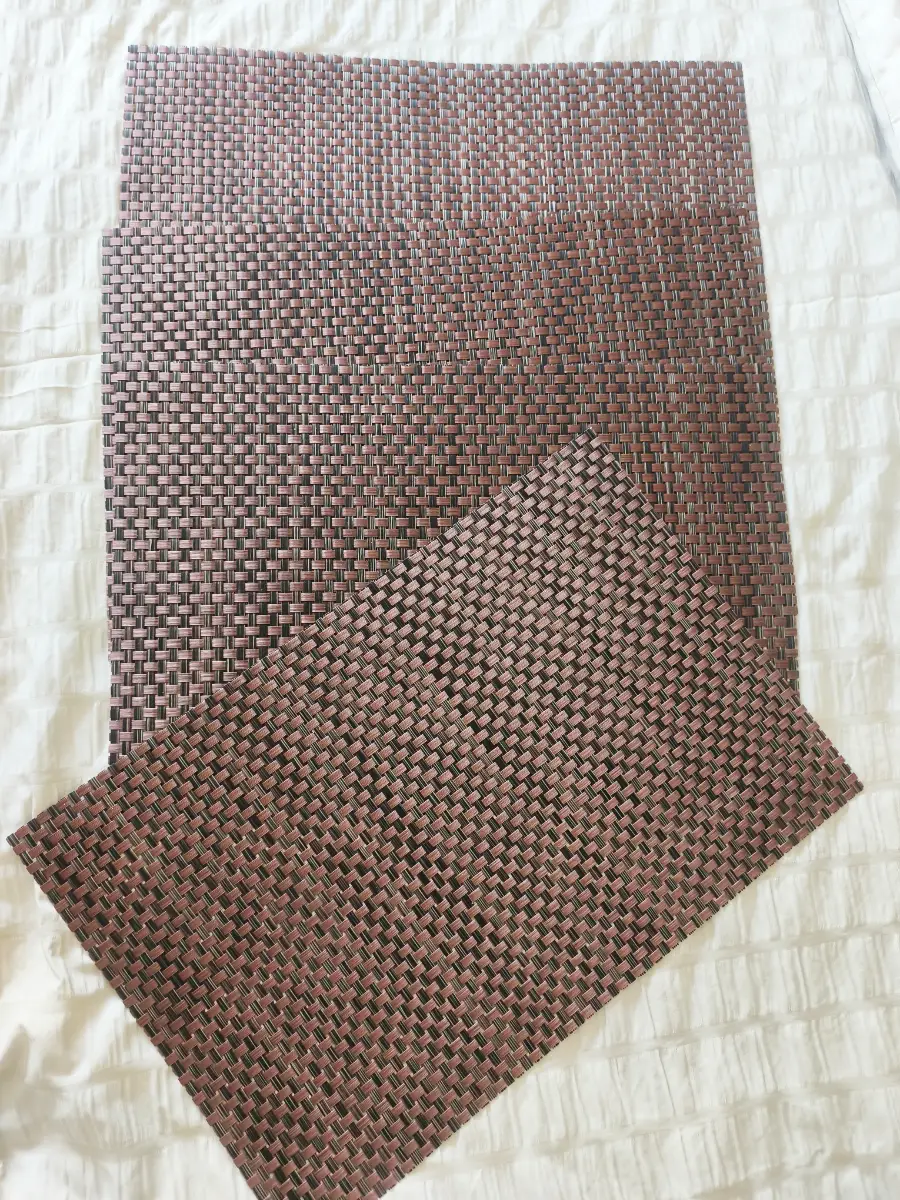 4 X brown bronze vinyl woven placemats
