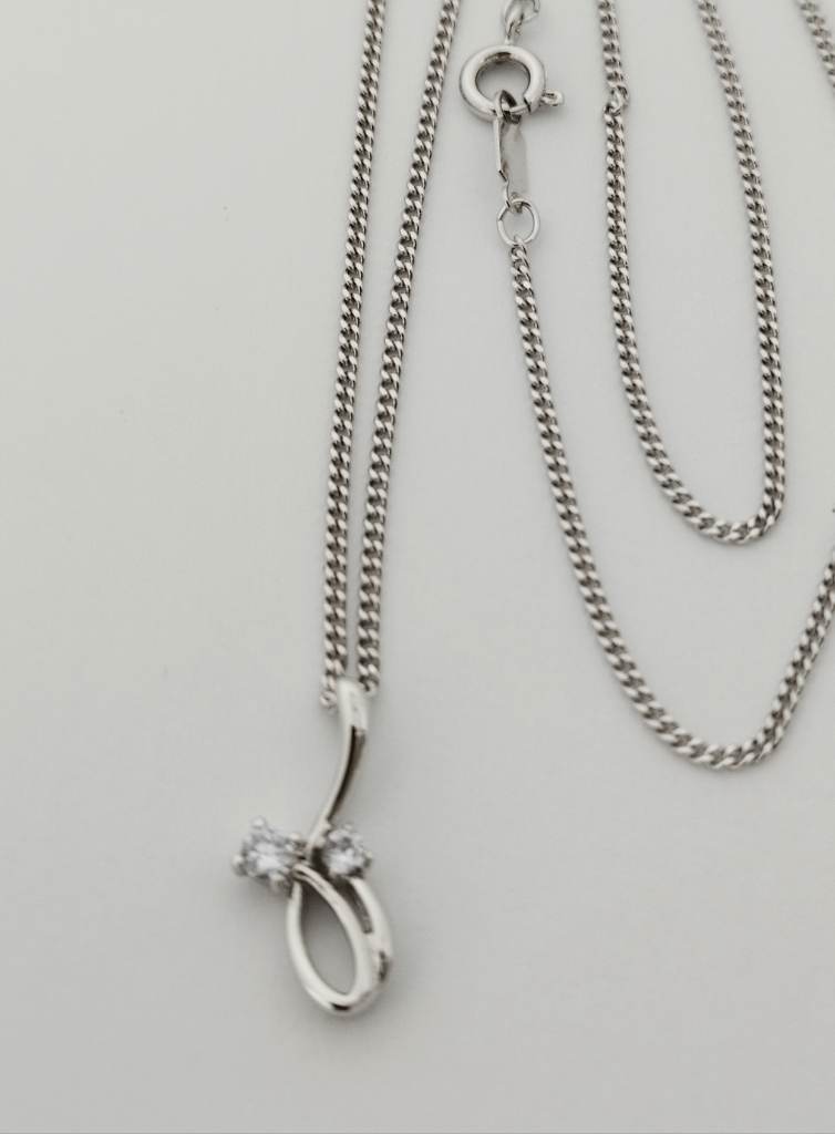 Silver 925 lilac gem set pendant necklace