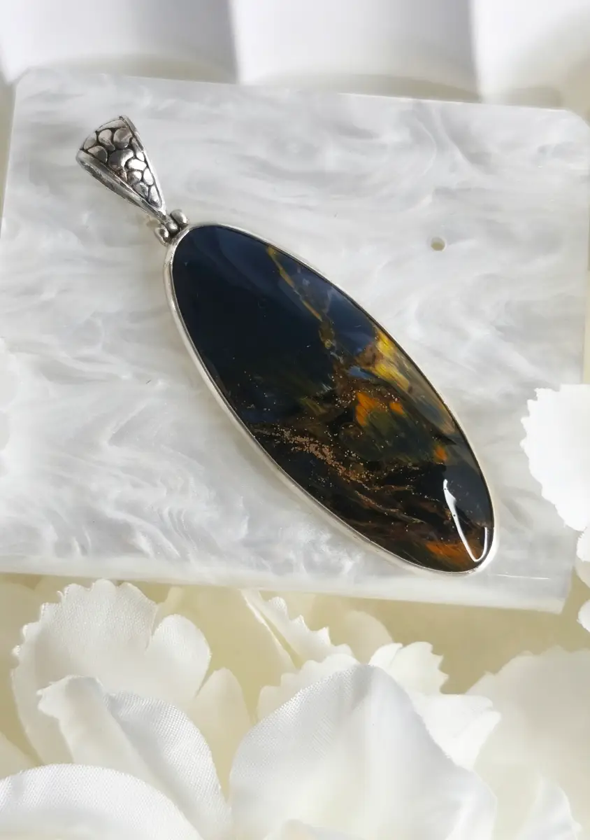 Silver 925 Pietersite gem set pendant