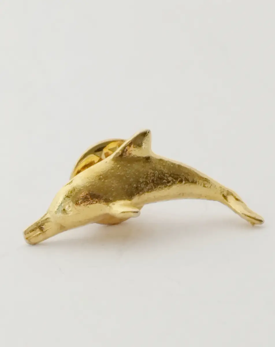 Gold tone Dolphin pin brooch