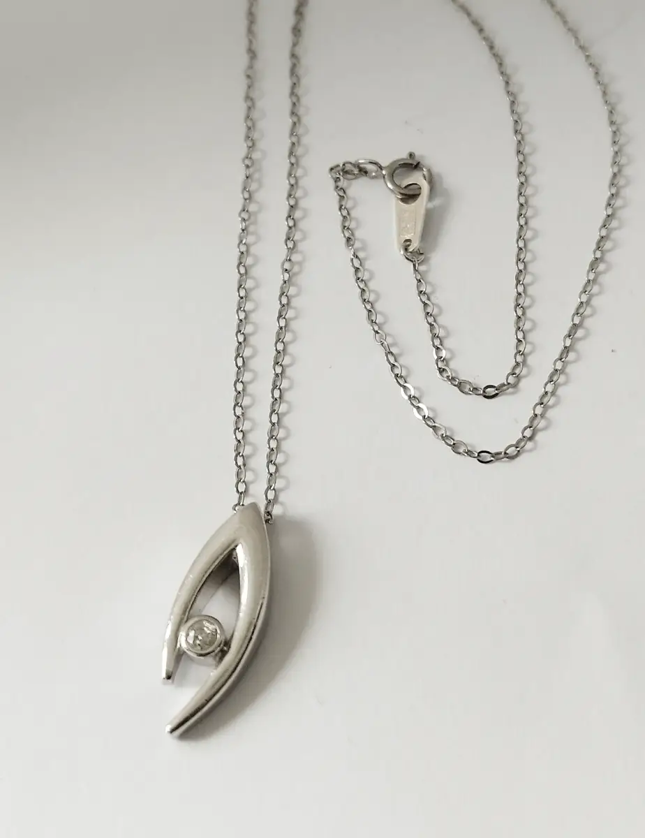 Silver Hallmarked 925 gem set pendant necklace