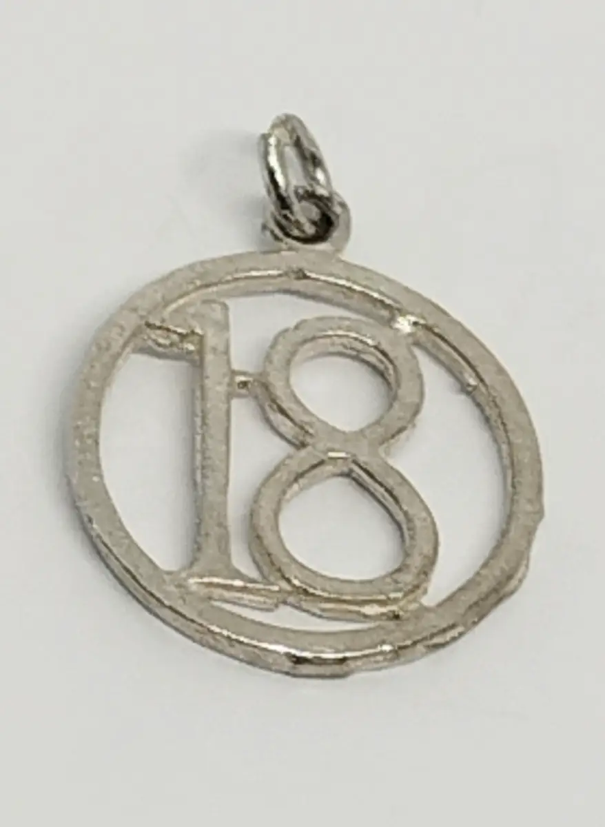Real silver round age 18 pendant